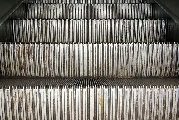 Close up of escalator, full frame