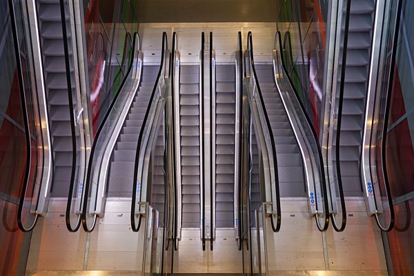 Netherlands, Rotterdam, Market hall, escalators