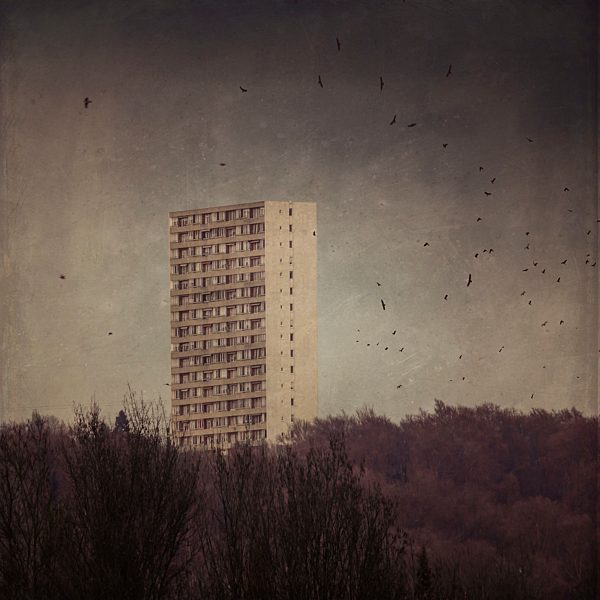 Germany, Wuppertal, view to high-rise residential building