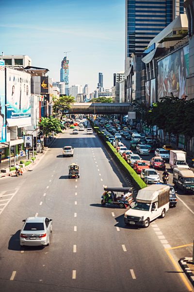 Thailand, Bangkok, traffic jam in a main avenue