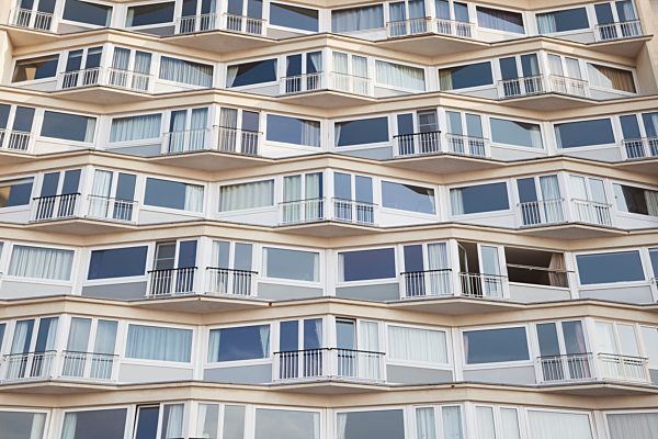 Belgium, Flanders, Blankenberge, apartment building