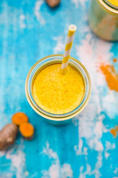 Glass of curcuma milk