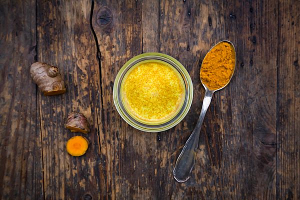 Glass of curcuma milk