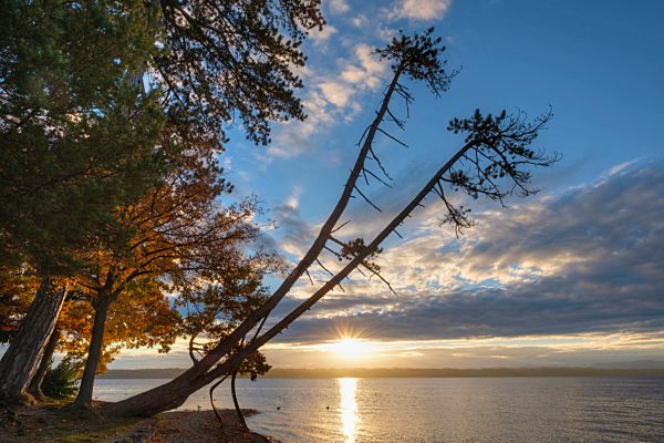 Germany, Bavaria, Lake Starnberg, sunrise