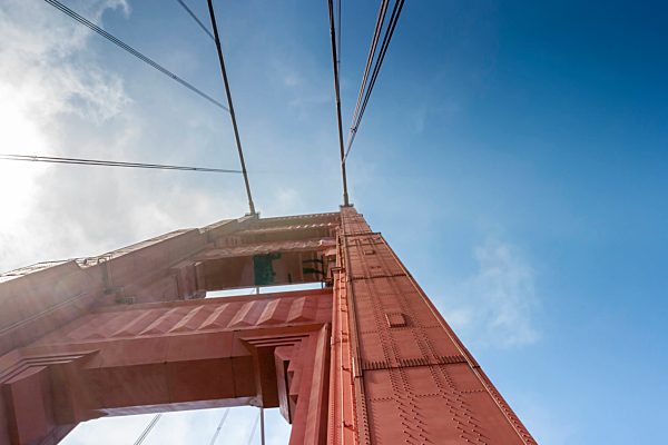 USA, California, San Francisco, pillar of the Golden Gate Bridge