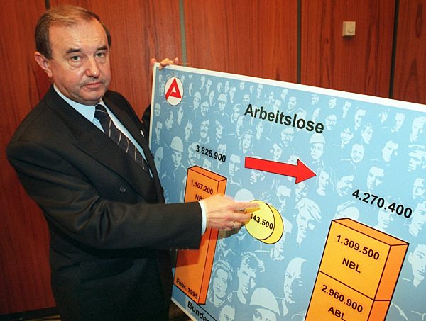 Arbeitslosenzahl auf Rekordhöhe gestiegen