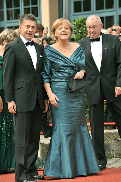 Bayreuth Festival - Angela Merkel, Joachim Sauer and Günther Beckstein