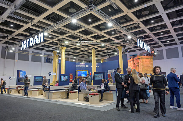 Jordanien, Hallenstand auf der ITB 2026. Internationale-Tourismus-Börse, Messegelände, Charlottenburg, Berlin, Deutschland
