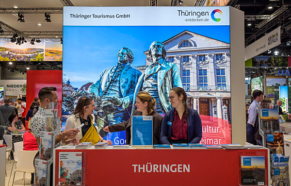 Thüringen, Hallenstand auf der ITB 2026. Deutschland-Halle, Internationale-Tourismus-Börse, Messegelände, Charlottenburg, Berlin, Deutschland