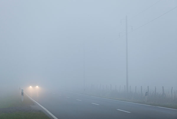 Traffic in foggy November