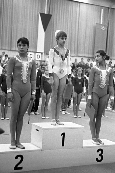 Turnen -Juniorenturnier 1973 in Gera - Comaneci, Kim, Kolesnikowa