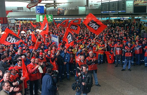 ÖTV-Warnstreik  auf dem Frankfurter Flughafen