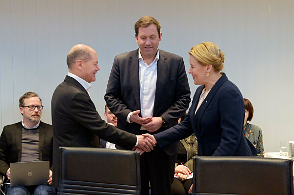 Fototermin mit Franziska Giffey nach der der Abgeordnetenhauswahl in Berlin