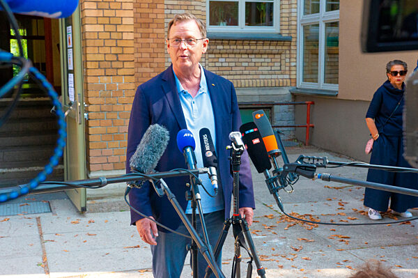Bodo Ramelow bei der Stimmabgabe zur Landtagswahl in Erfurt