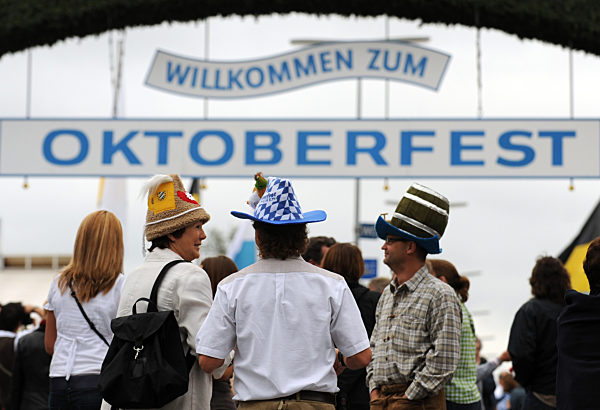 Visitors of the Oktoberfest on opening day