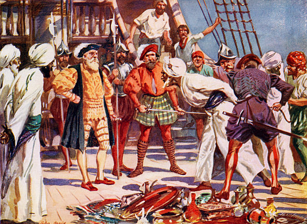 The Merchants Of Calicut, India, Held As Hostages By Vasco Da Gama During His Voyage In 1498. From The Great Explorers Columbus And Vasco Da Gama.
