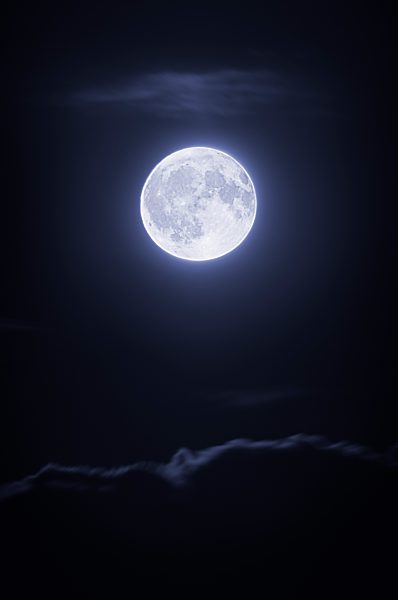 Full moon with clouds at night