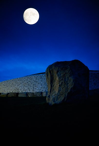 Newgrange, County Meath, Ireland, Burial chamber and standing stone