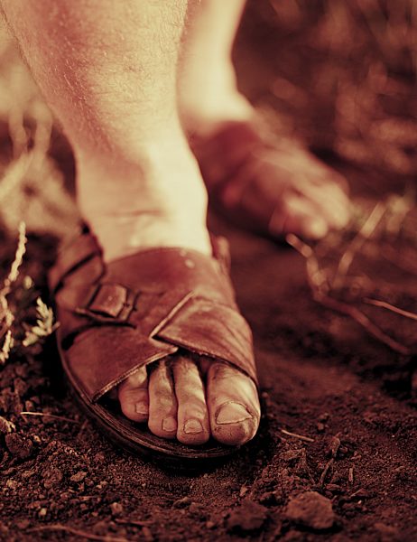 Sandals on the ground