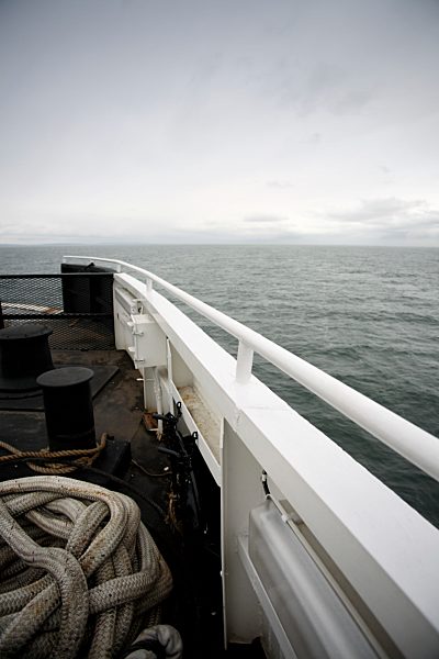 Ferry on the Strait of Georgia, Vancouver Island, British Columbia, Canada; Ferry boat on the Pacific Coast