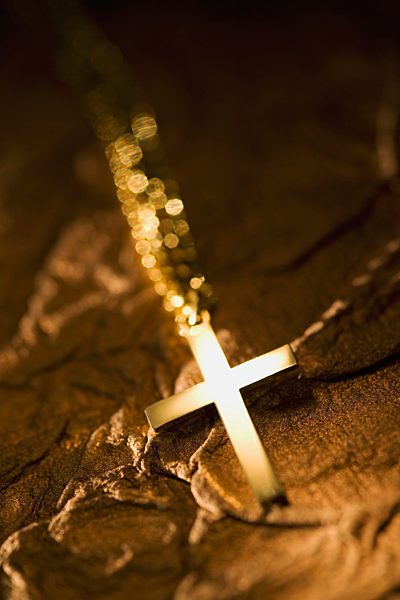 Cross on textured background