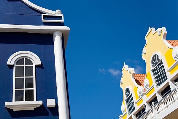 Oranjestad City, Aruba, Caribbean; Dutch colonial architecture on Main Street