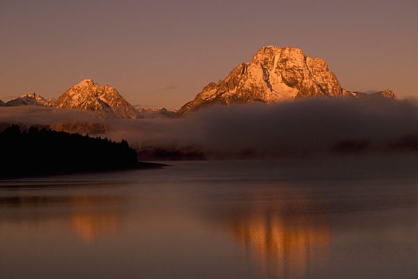 Mount Moran, Grand Teton Mountains, Jackson Lake, Grand Teton National Park, Wyoming, USA