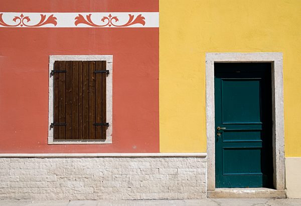Asiago, Italy; Colorful House Front In Italy