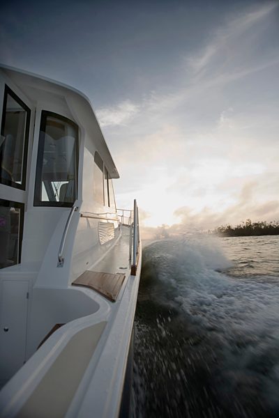Power boat, close up