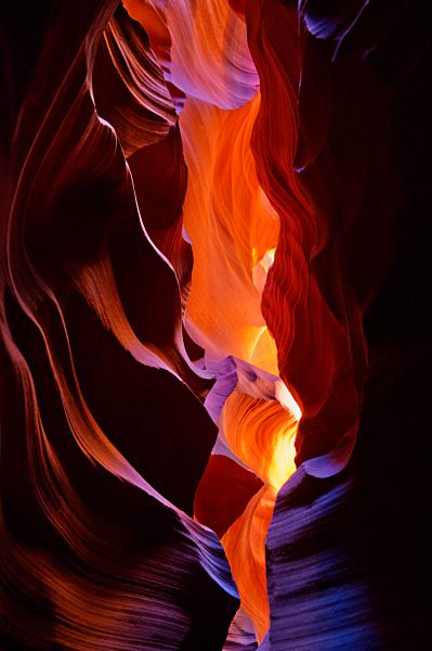 Eroded sandstone rock formation, Antelope Canyon, Page Arizona, USA