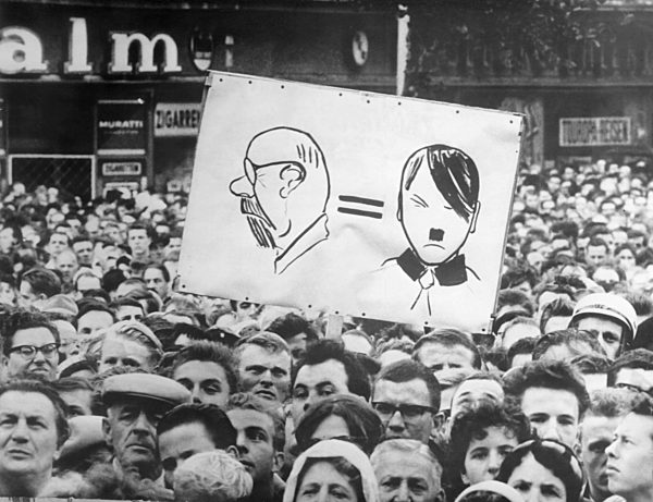 Demonstration against sealing off of Berlin