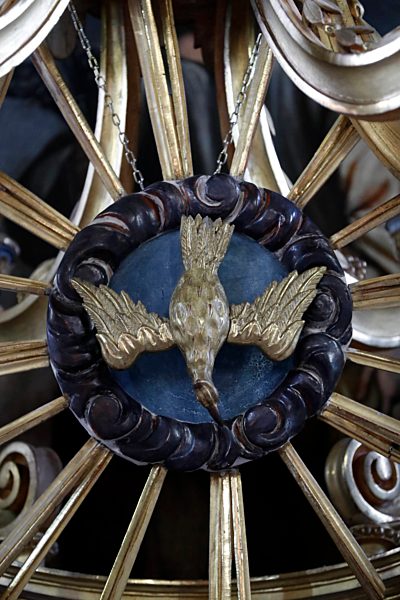 Saint Pierre and Saint Paul church.  Baroque reredos.  Holy spirit.  Passy. France.