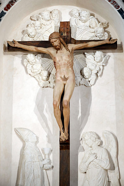 Church of Santa Maria dei Servi.  The Miraculous Crucifix by Donatello.  Padua. Italy.