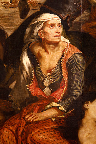 Eugene Delacroix, The Massacre at Chios, oil on canvas, 1824. Detail.