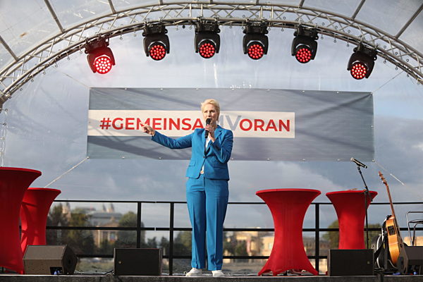 SPD-Wahlkampfveranstaltung in Schwerin