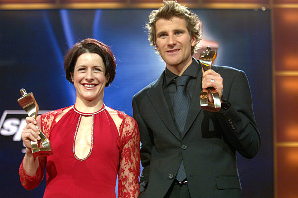 Die zweifache Biathlon-Weltmeisterin Uschi Disl und der Doppelweltmeister in...