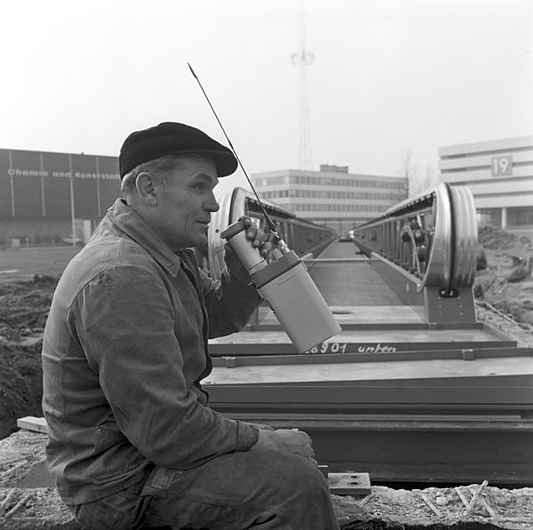 Preparations for Hanover fair 1963