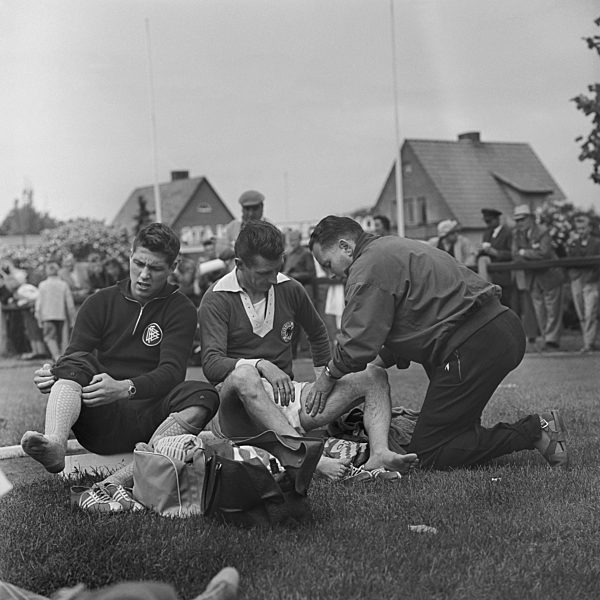 Soccer World Championship 1958 in Sweden - Fritz Walter injured