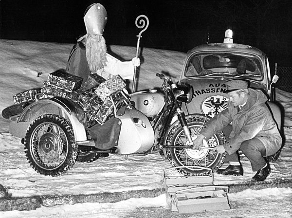 Nikolaus bei der ADAC-Straßenwacht 1969