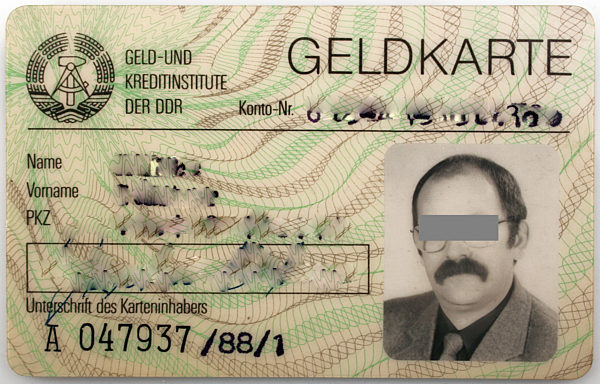 DDR - Geldkarte 1980er Jahre