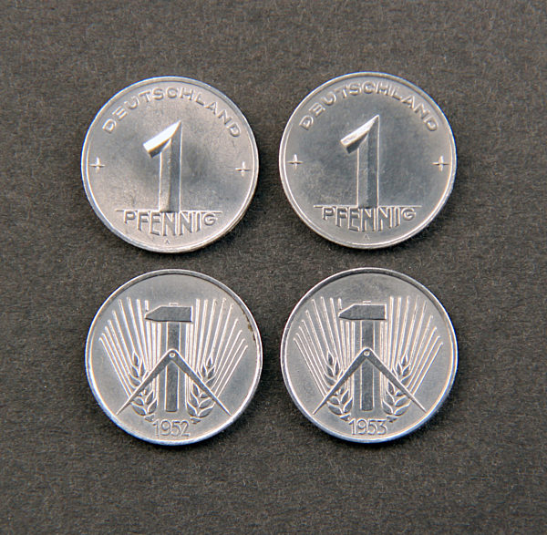 DDR - Pfennig-Stücke 1950er Jahre