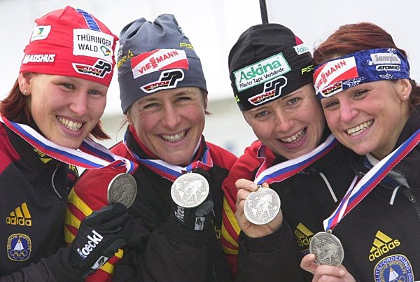 Biathlon-WM:  Silber-Staffel mit Wilhelm Disl Apel Henkel