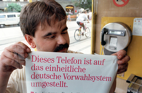 Deutsche Einheit nun auch im System der Orts-Vorwahlnummern...