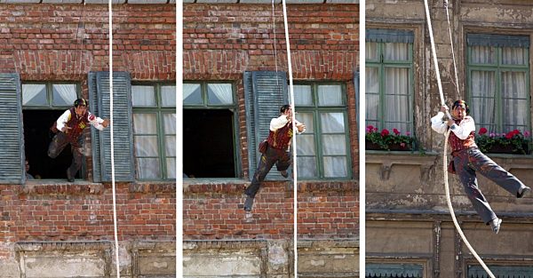 Jackie Chan bei Dreharbeiten