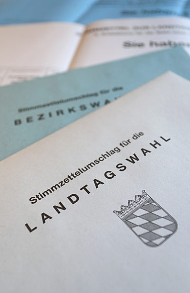 Bayern: Briefwahlunterlagen zur Landtags- und Bezirkstagswahl