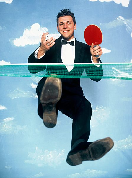 Timo Boll im Studio bei Tischtennis Produktion