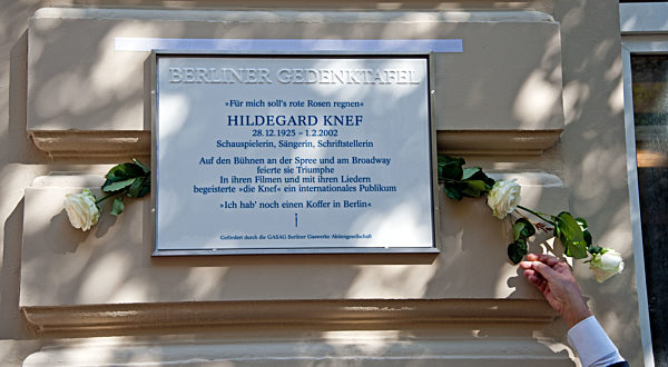 Berliner Gedenktafel für Hildegard Knef