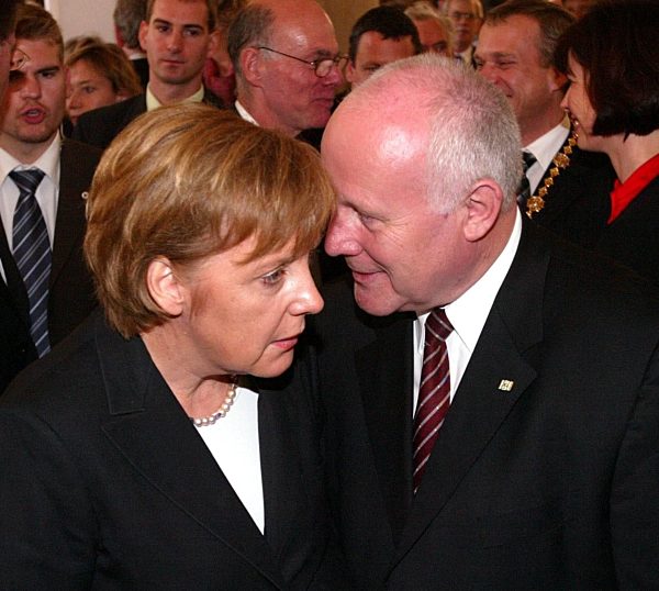 Angela Merkel und Georg Mildbradt 
Empfang zur Einweihung der Frauenkirche...