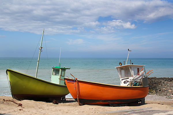Coastal fishing in Lønstrup, Denmark