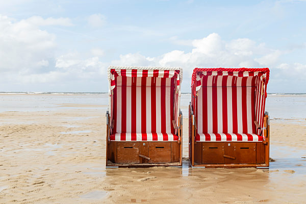 beach chairs at the North Sea, Amrum, Germany